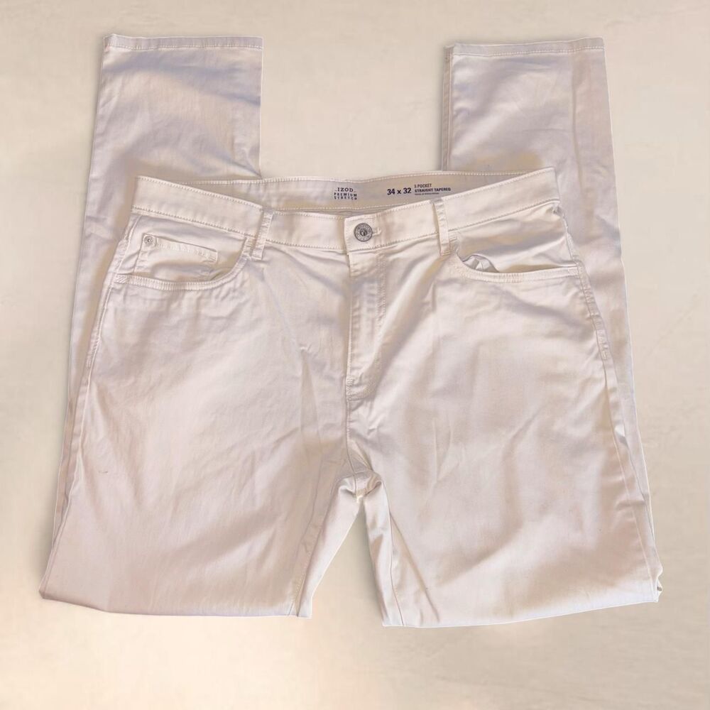 Men’s 34 x 32 Izod white, stretch band, straight leg pants
